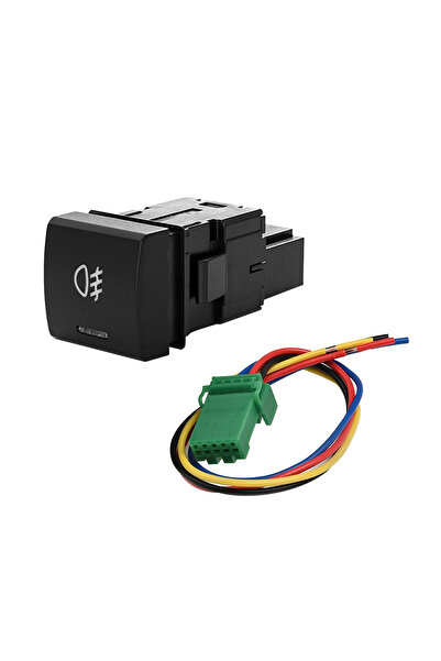 ALLOYSEED black Automobile Fog Lamp Switch with Green Light Fog Lamp Control Pure Copper Wire Fog Light Button