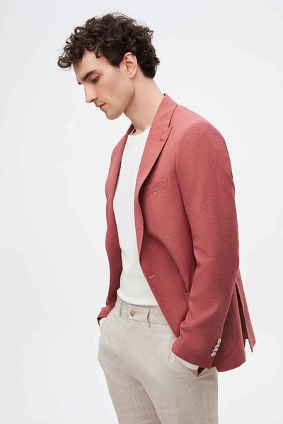 Twn Μπουφάν Dusty Rose Slim Fit Crepe με σχέδιο