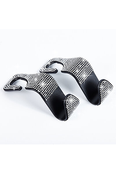 Choice white 2pcs Artificial Diamond Car Hook, Car Hidden Car Storage Hook Cr...