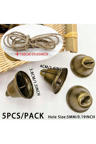 Choice 5pcs 5pcs Retro Bell Ornaments For Christmas Tree Christmas Bells For Decoration Rustic Bells Vintag