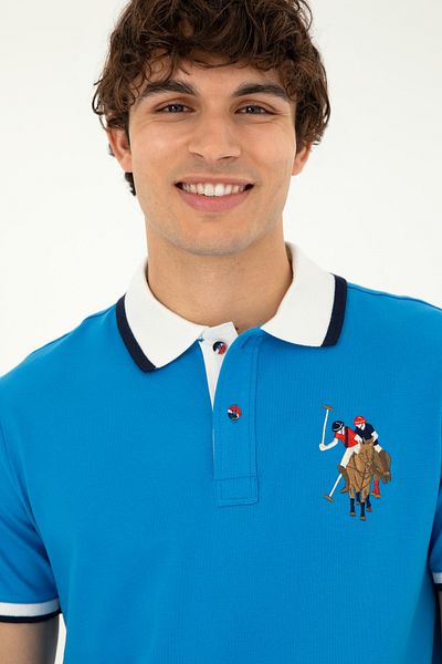 U.S. Polo Assn. Ανδρικό μπλουζάκι με λεπτή εφαρμογή Polo Neck Saks Basic 50279559 -vr045
