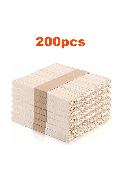 Choice 200pcs 100/200pcs Natural Wooden Ice Cream Popsicle Sticks Wood Stick Ice Cream Spoon Hand Art Ice C