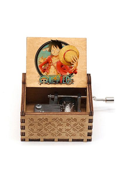 Choice Hot Antique carved Wooden Hand Crank Onepiece Music Box figure Happy Halloween Christmas Birthday...