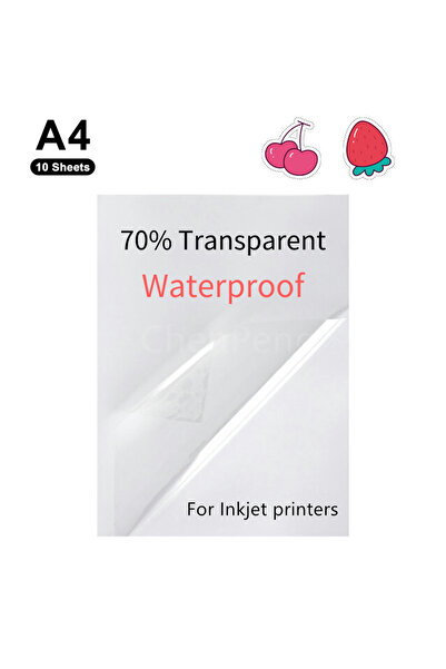 Choice1 70 clear Waterproof Transparent Vinyl Sticker Paper 10 sheets waterpr...