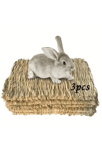 Choice Handmade Woven Rabbit Grass Mat, Hamster Piggy Guinea Pig Hutch Pad, Rabbit Grass Nest, Pet Weavi...