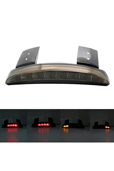 Choice دراجة نارية دخانية/حمراء، حافة الرفرف الخلفي مقطوعة، مصباح توقف خلفي L...