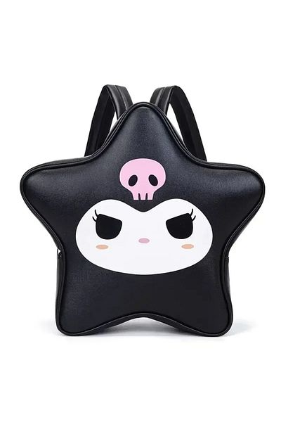 Choice S--kuromi- Hot Kuromi Hellokitty Japanese Kawaii Creative Five-pointed Star Large-capacity Pu Backp