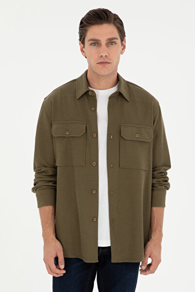 U.S. Polo Assn. Erkek Haki Örme Gömlek 50299662-VR027