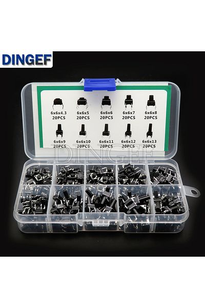 Choice 10values(200PCS) 100/180/200pcs 6x6mm Micro Push Tact Switch Kit 6x6 Mini Tactile Toggle Touch Butto