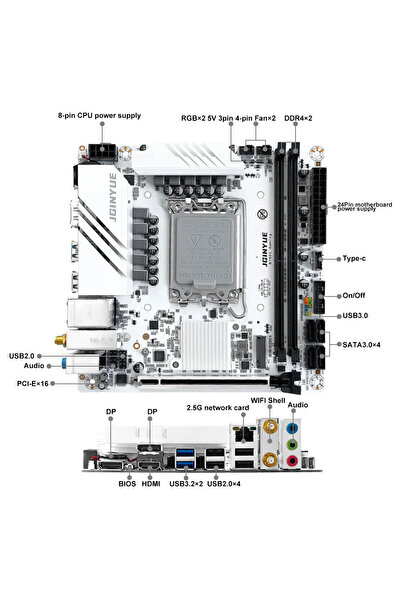 Choice اللوحات الأم JGINYUE B760i اللوحة الأم LGA 1700 تدعم Intel Core 12th 13th DDR4 3200mhz RAM الأحدث