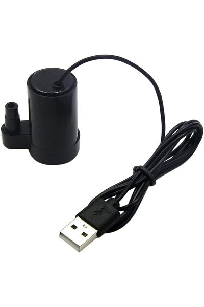 AOKIN مضخة مياه غاطسة صغيرة منخفضة الضوضاء بدون فرشاة من النوع 1 DC 3-5V USB باللون الأسود لأحواض السمك والأسماك