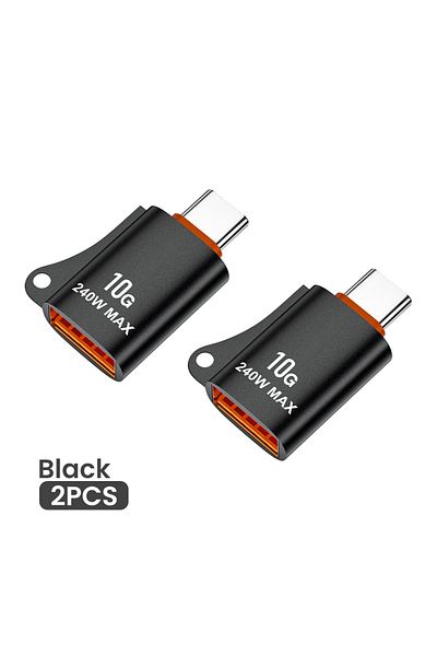 Choice قطعتان أسودتان 10 أمبير Otg USB 3.0 إلى محول Type C USB أنثى إلى USB C Otg ذكر محول شحن سريع Da