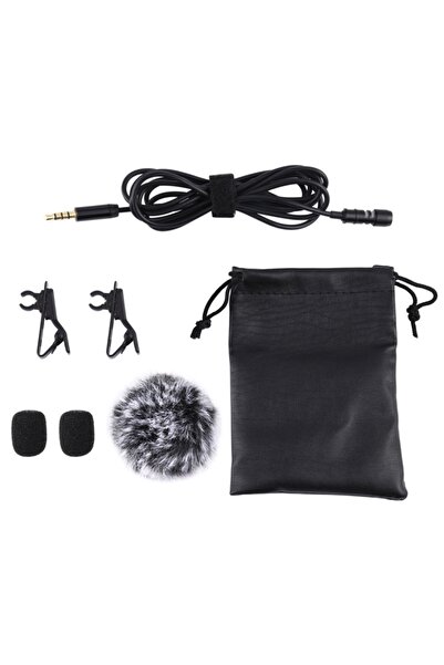 Choice black PULUZ 1.5m 3.5mm Jack Lavalier Wired Condenser Recording Microphone, Only Suit for Smart Phone