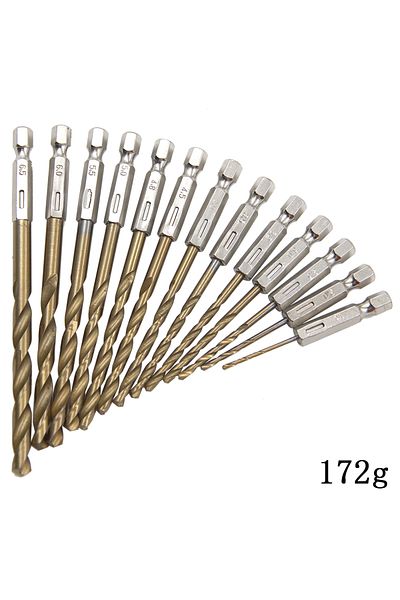 Choice Hexagonal handle 13pc Titanium Twists drill 1.5-6.5mm electric drill screwdriver drilling reaming...