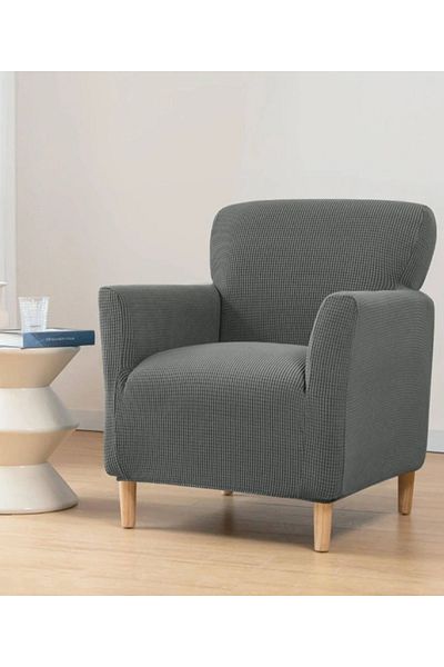 uzhanem Lycra Stretch Elastic Flexible Square Pattern Armchair Single Person Denim Cover Seat Cover