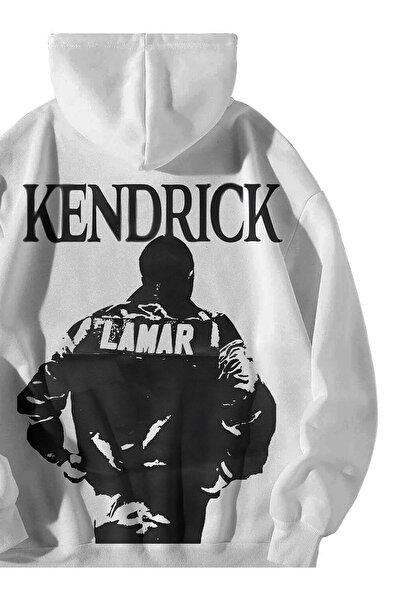 Stadium Kendrick Lamar Bullet Printed Unisex White Oversize Hooded Hoodie