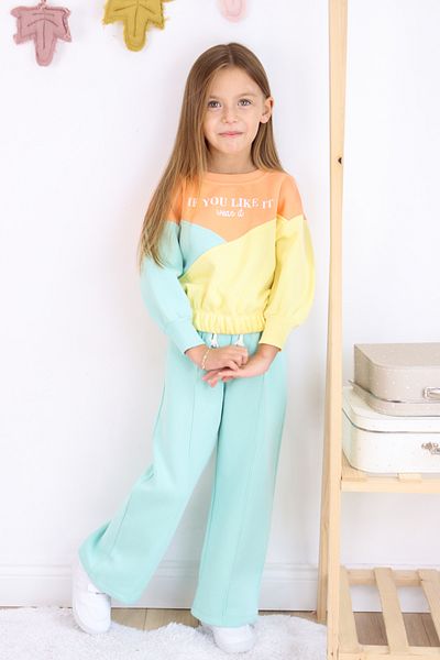 Harika KIDS Girl's 3 Thread Fabric Spanish Leg Tracksuit Set