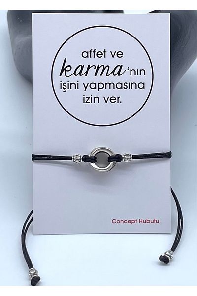 Concept HuBuTU Minimal Patterned Black String Mixed Bracelet
