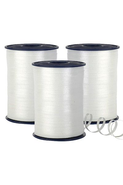 ferah feza White Raffia 8 mm X 200 m - Balloon Raffia Ribbon