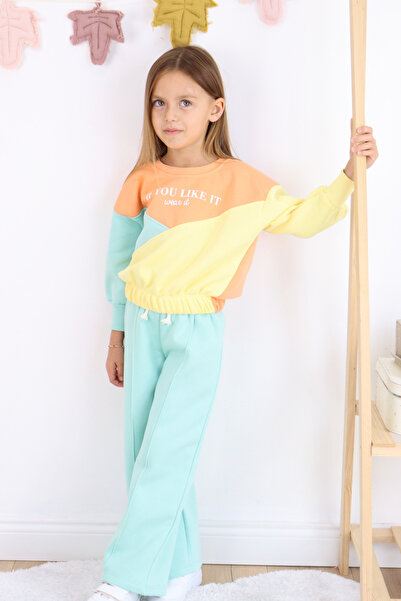 Harika KIDS Girl's 3 Thread Fabric Spanish Leg Tracksuit Set