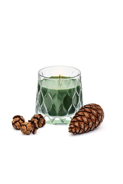 Missi Yılbaşı Kristal Cam Bardak Yeşil Apple&Cinnamon Kokulu Vegan Mum