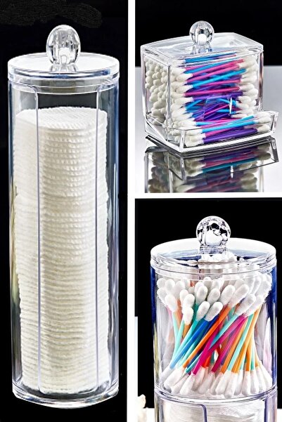 Genel Markalar Kulak Pamukluğu Disk Pamukluk Saklama Kabı 3 Lü Düzenleyici Or...