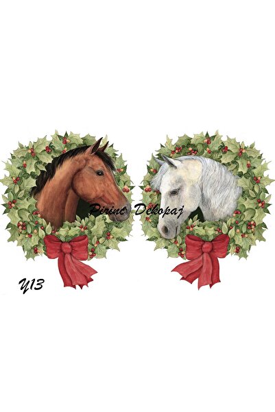 LİNEART ورق ديكوباج نحاسي بنمط عيد الميلاد الخطي رقم: Y13 - 29x42 سم