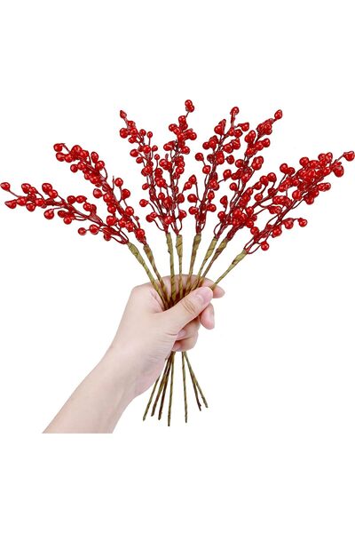 Yenigeldi 4 Pieces Handmade Kokina Red Berry Christmas Ornament, Home Party W...