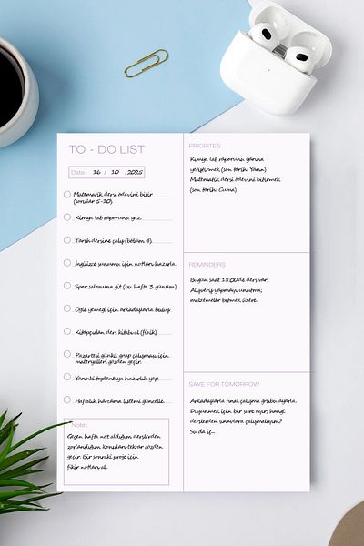 Copyder A5 Pastel Colored Minimalist to Do List Notepad Planner Memo Pad 50 Sheets