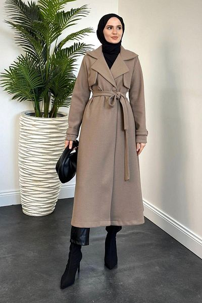 MERVEN AKYÜZ Παλτό Lucky Mink Cashmere - Φόδρα
