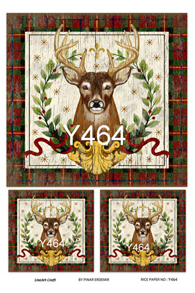 LİNEART Lineart Christmas Pattern Brass Decopage Paper No:Y464- 29X42Cm