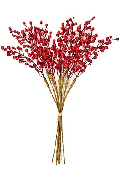 Yenigeldi 10Pcs Handmade Kokina Red Berry Christmas Ornament, Home Party Winter Christmas Christmas Ornament