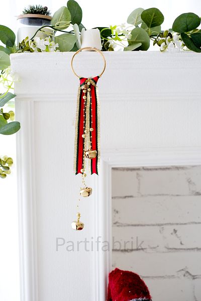 Partifabrik Christmas Door Fireplace Wall Ladybell with 20cm Ribbon