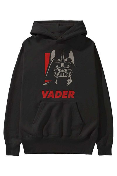 Ankhises Hanorac negru cu glugă cu imprimeu Darth Vader - Bărbați Femei