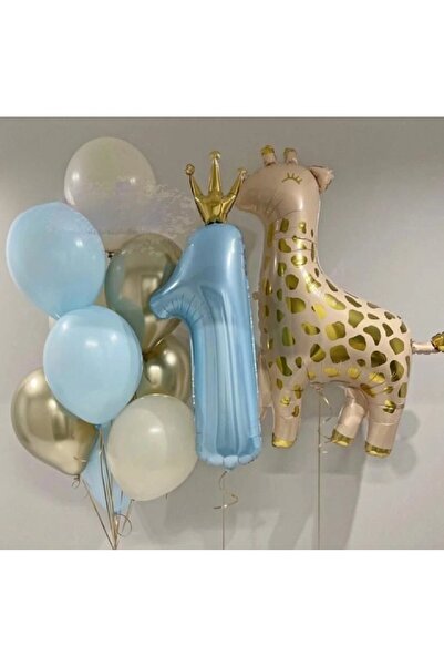 Bkmc BALON DE FOLIE GIRAFFE BALON CORONĂ ALBASTRĂ SET DE PETRECERE DE NAȚIUNE...