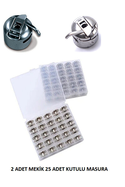 Swart SİNGER BEKO ZETİNA METAL MEKİK 2 ADET MEKİK 25 ADET 1 KUTU METAL MASURA