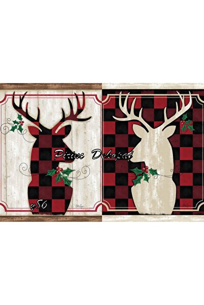 LİNEART Lineart Christmas Pattern Brass Decopage Paper No:Y86- 29X42Cm