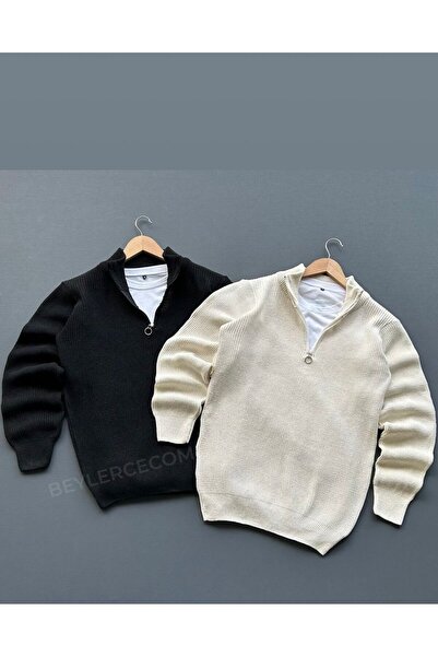 AHTAPOTMODA Πλεκτό πουλόβερ Σελανικ με μισό φερμουάρ, σετ 2 τεμαχίων