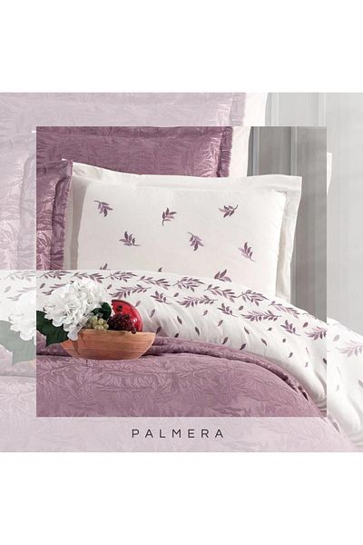 Çapa Home Çapa Home 9 Piece Bridal Set - Palmera Bed Cover, Embroidered Duvet Cover and Çarsaf 6 Pillowcase