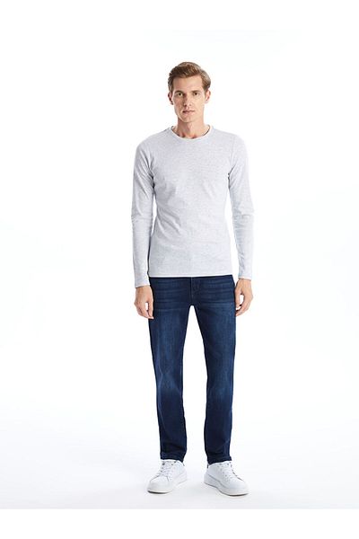 LC Waikiki Crew Neck Long Sleeve Combed Cotton Men's T-Shirt