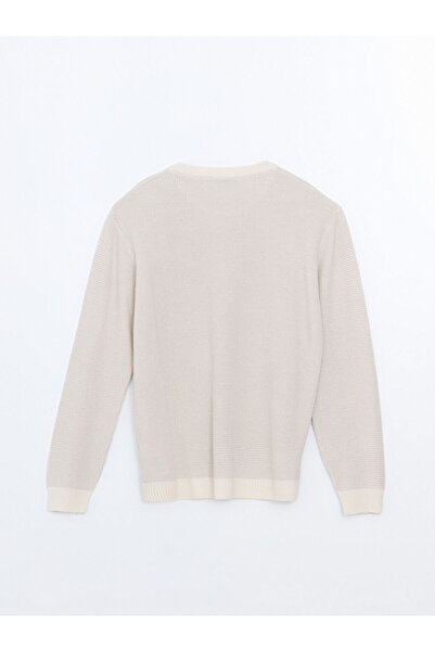 LC Waikiki طاقم الرقبة سترة طويلة الأكمام الرجال تريكو