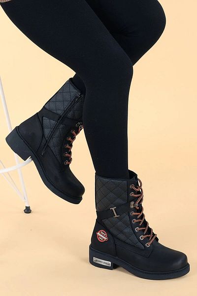 Hammer Jack Genuine Leather N Worker Black Women's Boots