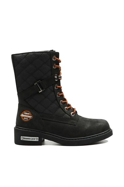 Hammer Jack Genuine Leather N Worker Black Women's Boots