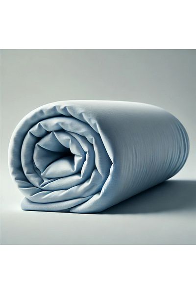 Sisthree Cearşaf de pat pieptănat albastru unic - 100% bumbac, elastic