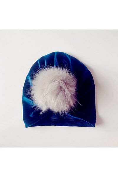 OEM Turban bebelusi din catifea Drool (Culoare: Albastru)