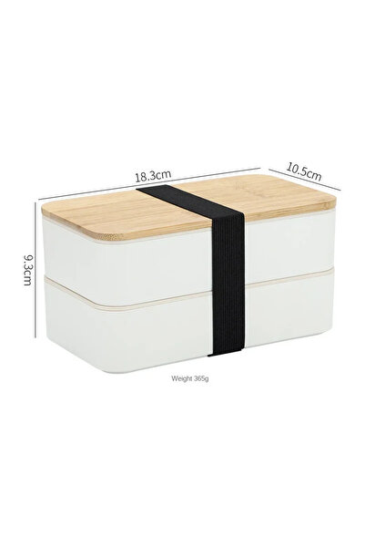 Choice double layer WHITE New Japanese Style Bento Box, Minimalist Double-lay...