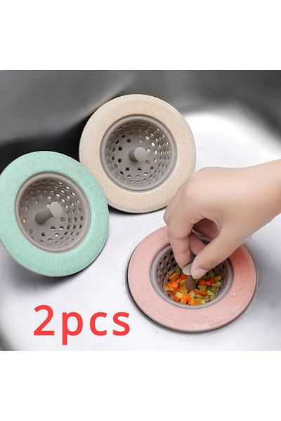 Choice 2pcs Silicone Anti-clogging Filter Portable Sink Strainer Bathroom Kitchen Tool for Drains Cover ...