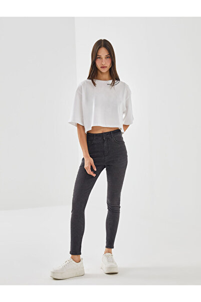 LC Waikiki LCW Jeans Gri Jüpiter Süper Skinny Fit Kadın Jean Pantolon