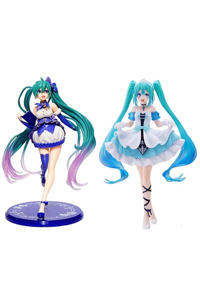 BANDAI 1 Anime Hatsune Miku Figure Virtual Singer Manga Statue Figurines Model Toys Computer Desk Cake Dec.