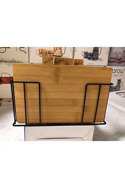 AROW Muba Concept 4-Piece Bamboo Cutting Board with Metal Stand
